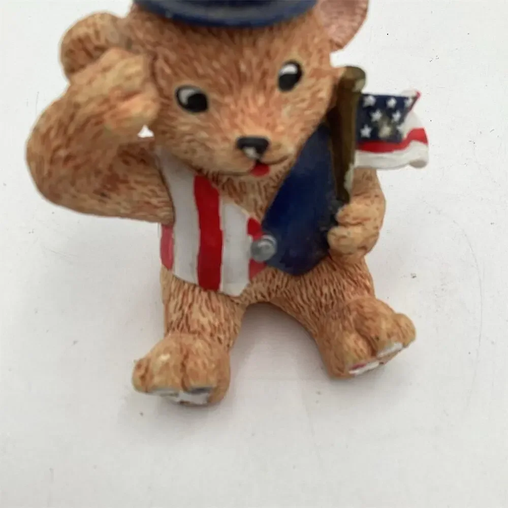 Vintage Patriotic Bear Figurine Uncle Sam 4th of July‎ Decor